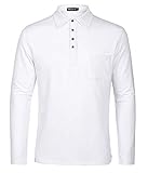 Musen Men Long Sleeve Polo Shirts Cotton Classic Fit T-Shirt