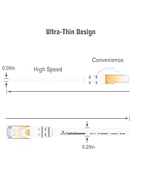 Cable de conexión Ethernet con blindaje Cat 7 de 164.0 ft, color blanco (cable de más alta velocidad), cable de red Cat7 plano de Internet con conector RJ45 sin enganche para módem, router, LAN, ordenador + clips y correas de cable