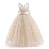 Nileafes Flower Girls V-Shaped Back Sleeveless Maxi