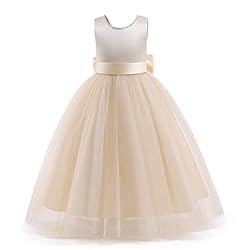 Nileafes Flower Girls V-Shaped Back Sleeveless Maxi