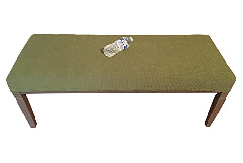 Qualitrusty Waterproof Dining Bench Protector - Perfect for Kids, Elderly, Restaurants, Dental Clinics, Parties and Homes - Machine Washable, Stretchy, Cleans Easily (60x17, Olive Green) - Thumbnail 2