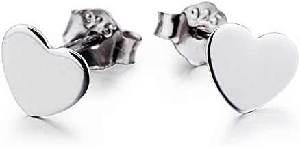 925 Sterling Silver Heart Stud Earrings for Women (Style 2)