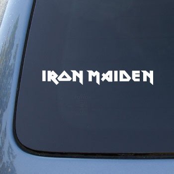 So Cool - IRON MAIDEN - Vinyl 8" Wide (Color: WHITE) decal laptop  skateboard car windows stickers