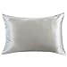 ZIMASILK 100% Pure Mulberry Silk Pillowcase for Hair and Skin Health,Soft and Smooth,Both Sides Premium Grade 6A Silk,600 Thread Count,with Hidden Zipper,1pc(Toddler 13''x18'', Grey)
