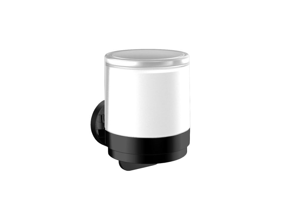 emco Round Liquid Soap Dispenser – One-Handed Operation, Black – 500 ml Capacity & Easy Wall Mounting – Modern Soap Dispenser Look in the Bathroom