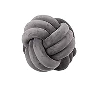 MARGUERAS 1PCS Knot Ball Pillow Plush Toy Home Decor (10.6in) (Dark Grey)