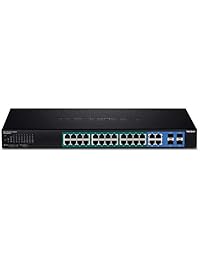 TRENDnet - Conmutador   Smart PoE+ de 28 puertos, 24 puertos Gigabit PoE+, 4 puertos Gigabit compartidos (RJ-45 o RF), VLAN, QoS, LACP, PCI-6, 370W PoE Power Budget, TPE-5028WS