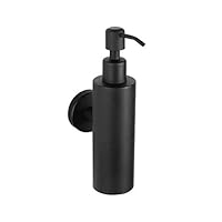 GODECOR Black Shell Stainless Steel Wall Mounted Soap Dispenser Glass Liner -200ML -Manual Liquid soap Dish Bottle Modern Bathroom Hardware - YL00009-1