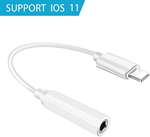 Lightning to 3.5mm Headphone Jack Adapter, Anicle Lightning Connector, Lightning to 3.5mm Female Earphone Jack Adapter Cable Converter for iPhone 8/ 8 Plus/ iPhone X/ iPhone 7/ 7 Plus, Support iOS 10