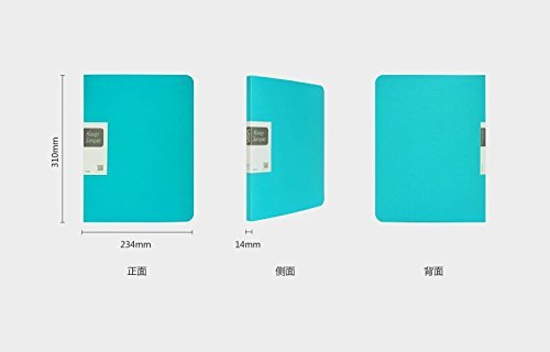 SHUTER A4 Size 40 Pockets Paper File Display Book Folder for Report Sheets,Artworks,Music Sheets,Clippings (Blue) - Thumbnail 3
