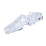 CableCreation 50-Pack Cat 6 RJ45 Plug with Hood Connector, Transparent