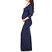 Mother Bee Maternity 3/4 Sleeve Ruched Side Bodycon Dress Navy