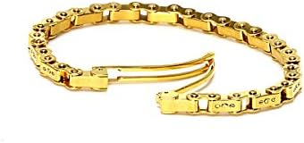 IceLink 'Mila' Gold PVD Thin Link Unisex Bicycle Chain Bracelet (6)