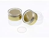 AKOAK 2 Pcs Refillable Frosted Glass Cosmetic Cream