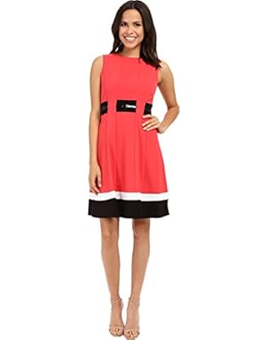 Women's Color Block Fit & Flare Dress CD6X1371