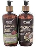 Wow Apple Cider Vinegar Hair Shampoo and Wow Hair Conditioner Set- Clarifying, Damage Repair, Antifungal, Anti Bacterial, Vegan- no Sulphate or Paraben Chemicals- For Men and Women (10 fl Ounces Each- 1 Pack Combo)