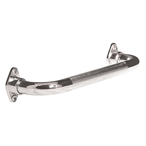 UPC 775757851327, AquaSense Knurled Chrome Grab Bar with Rotating Flange, 16 Inches/40.64 Cm