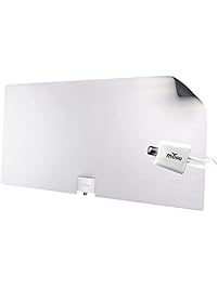 Mohu Leaf Glide HDTV Antenna, Indoor, Amplified, 65 Mile Range, Paper-thin, Reversible, Paintable, 4K-Ready, 16 Foot Detachable Cable, Premium Materials for Performance, USA Made