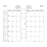 FiloFax 68410 For 2016 Personal Month On Two Pages Diary, Black Printed Lines and Boxes (US Version)