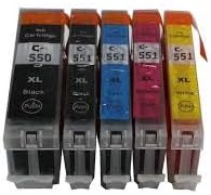 Premier Cartridges  Canon CLI-551 / PGI-550 - 1 set of 5 Multipack Compatible Ink Cartridges for compatible with Canon Pixma MG5450, Canon Pixma iP7250, Canon Pixma MG6350, Canon Pixma MX925 Printers - Latest Version Double Capacity Inks - PGI-550BK, CLI-551BK, CLI-551C, CLI-551M, CLI-551Y (Contains 5 x : PGI 550BK, CLI 551BK, CLI 551C, CLI 551M, CLI 551Y) -Large Black / Black / Cyan / Magenta / Yellow / - Multipack