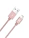 OPSO [Apple MFi Certified] 1M / 3.3 ft Nylon Braided Lightning 8-pin to USB Charging Cable/Cord for iPhone 7 6s 6 Plus 5s 5,iPad Pro Mini iPod - Rose Gold