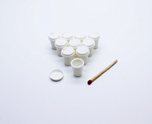 10 Psc of Hot Coffee Cup Dollhouse Miniature Handmade Food Supply