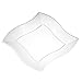 WAVEWARE CLEAR PLASTIC PARTY DISPOSABLE PLATES | 10 Inch Hard Square Large Wedding Dinner Plates, 20 Ct | Elegant & Fancy Heavy Duty Hard Party Supplies Plates for Holidays & Occasions