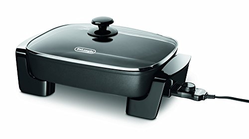 De'Longhi BG45 us-jap-hu-nii-ma2080 Delonghi Electric Skillet with Glass Lid (16 inch x 12 inch), Black (Renewed)