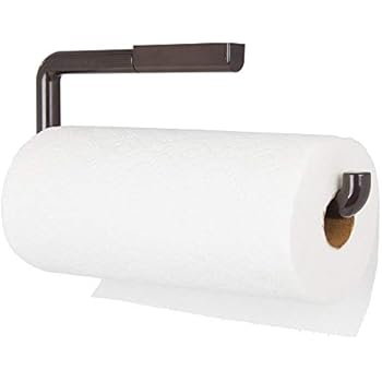 mDesign Plastic Wall Mount Paper Towel Holder & Dispenser, Mounts to Walls or Under Cabinets - for Kitchen, Pantry, Utility Room, Laundry and Garage Storage - Holds Jumbo Rolls - Bronze
