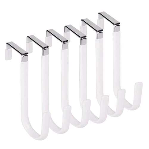 HANGZIGD Over the Door Hooks 6 Pack White