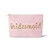 Samantha Margaret - Bride & Bridesmaid Canvas Makeup & Toiletry Bags for Bachelorette Parties, Weddings, Bridesmaid Gifts, Bridal Shower - 11 Piece Set (Pink)