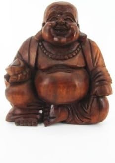 12cm Happy Bouddha Budda Boudha Buddha Fair Trade Artisinal Bois Amazon Fr Cuisine Maison