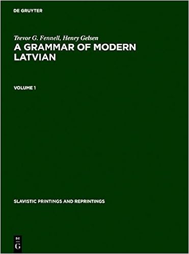 A Grammar Of Modern Latvian Slavistic Printings And Reprintings No 304 Slavistic Printings And Reprintings 304 Fennell Trevor G Gelsen Henry 9789027979360 Amazon Com Books