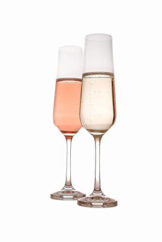 Crystal Champagne Flute (Set of 6), Elegant and Clear Rose Stemware, 100% Lead-Free - Made in Europe, 6.8 Ounces - Thumbnail 4
