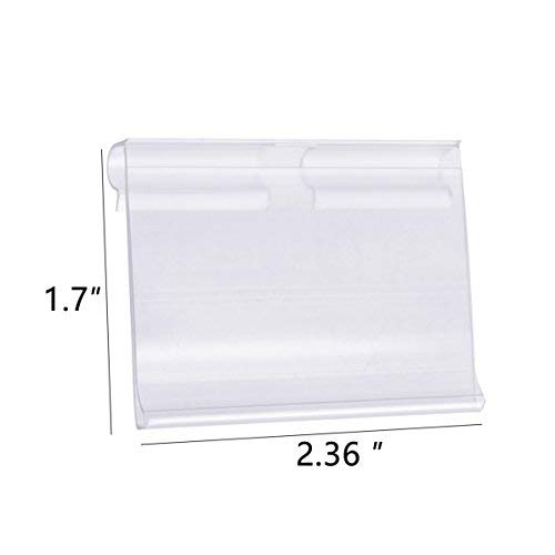 BCP 50PCS Clear Color Plastic Wire Shelf Price Label Holder Merchandise Sign Display Holder