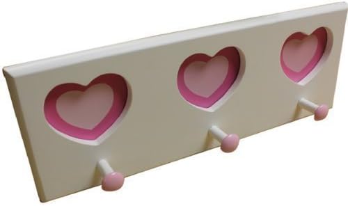 3 HOOK LOVE HEARTS HANGING COAT CLOTHES GARMENT DOOR WALL HANGER STORAGE 006795