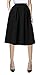 Urban CoCo Women's Knee Length Casual Work 2024 Fall Elastic Waist A Line Midi Skirt with Pocket Black