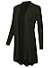 BIADANI Women Long Sleeve Classic Lightweight Open Front Jersey Cardigan Olive XXX-Large