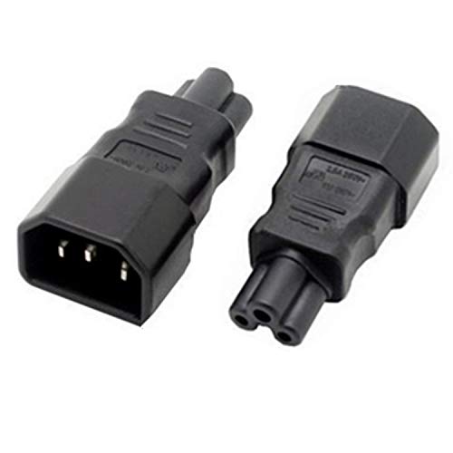 Aofan IEC 320 C14 to C5 Power Adapter Converter, 3-Pin 250V 2.5A AC for Laptop/Printer/Monitor (2-Pack, Black)