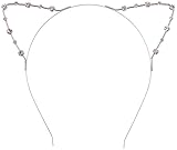 Leegoal Crystal Pearl Shot In Cat Ears Child/Adult Hair Bands, Silver