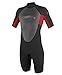 O'Neill Youth Reactor 2mm Back Zip Spring Wetsuit, Black/Red/Black, 4