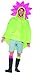 Smiffys Flower Party Poncho, Green with Drawstring Bag, Party Poncho Fancy Dress, Adult Dress Up Costumes