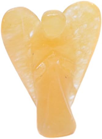 Humunize Faith Healing Reiki Gemstone Guardian Yellow Citrine Carved Angel Stone Feng Shui Gift Crystal Therapy