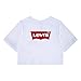 Levi's Girls' Little High Rise Batwing T-Shirt, White/Red, 6