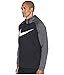 Nike Mens Therma Swoosh Essential Pull Over Hoodie Black/Charcoal Heather/White 931991-010 Size X-Large