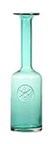 CASAMOTION Long Narrow Neck Tall Bottle Shape Hand Blown Glass Vase, Gift Boxed, Turquoise, 14 Inches