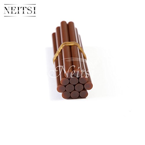 Neitsi Set of 12 Professional Hair Extensions Keratin Gun Bond Glue Sticks (Brown)