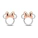 Gemstar Jewellery 14K Gold Plated 925 Sterling Silver Mickey Minnie Mouse Stud Earrings Push Back