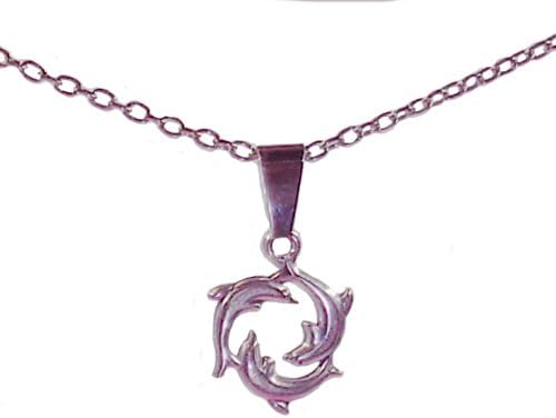 Eco Spirit Jewelry “Eco Friendly” Silver-Tone Dolphins Infinity Circle Pendant Necklace 17” +2” Ext