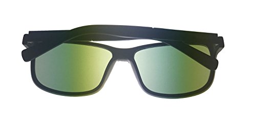 Timberland Matt Black Mens Plastic Rectangle Sunglass, Smoke Lens TB7143 2N